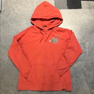 The North Face Red Zip-Up Hoodie Black Bear XL